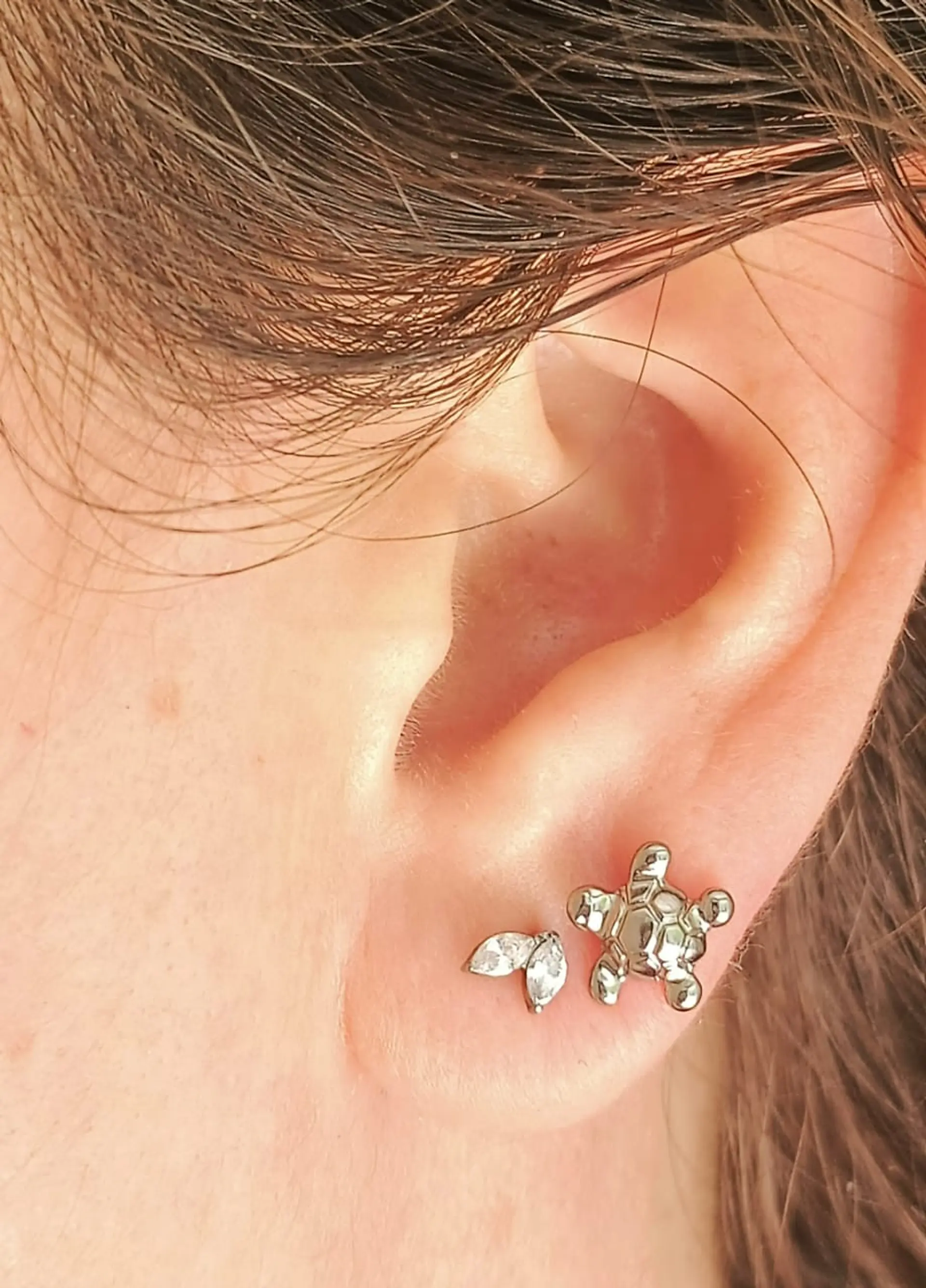 Piercing Labret Astm F136 Titanio Tortuga Tragus 8mm 9