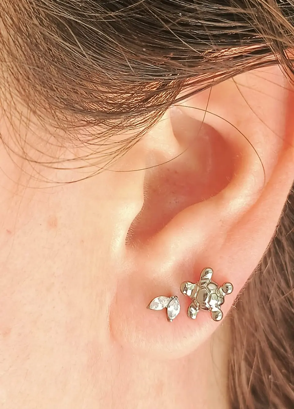 Piercing Labret Astm F136 Titanio Tortuga Tragus 8mm 9
