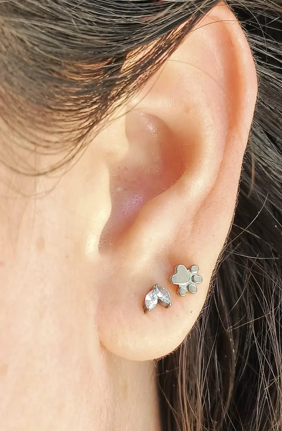 Piercing Labret F136 Titanio Huella Perro Gato 8mm 3
