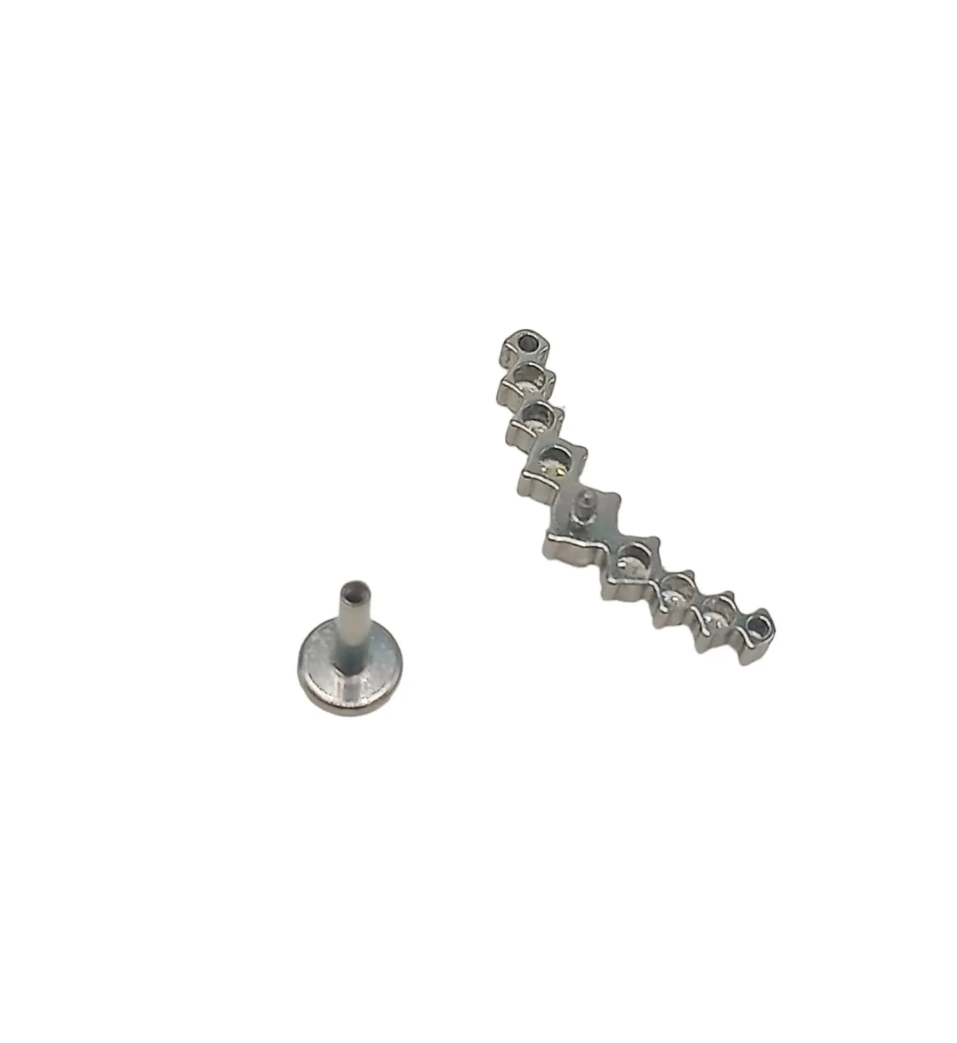 Piercing Labret Lucilla Astm F136 Titanio Zirconia 6mm 10