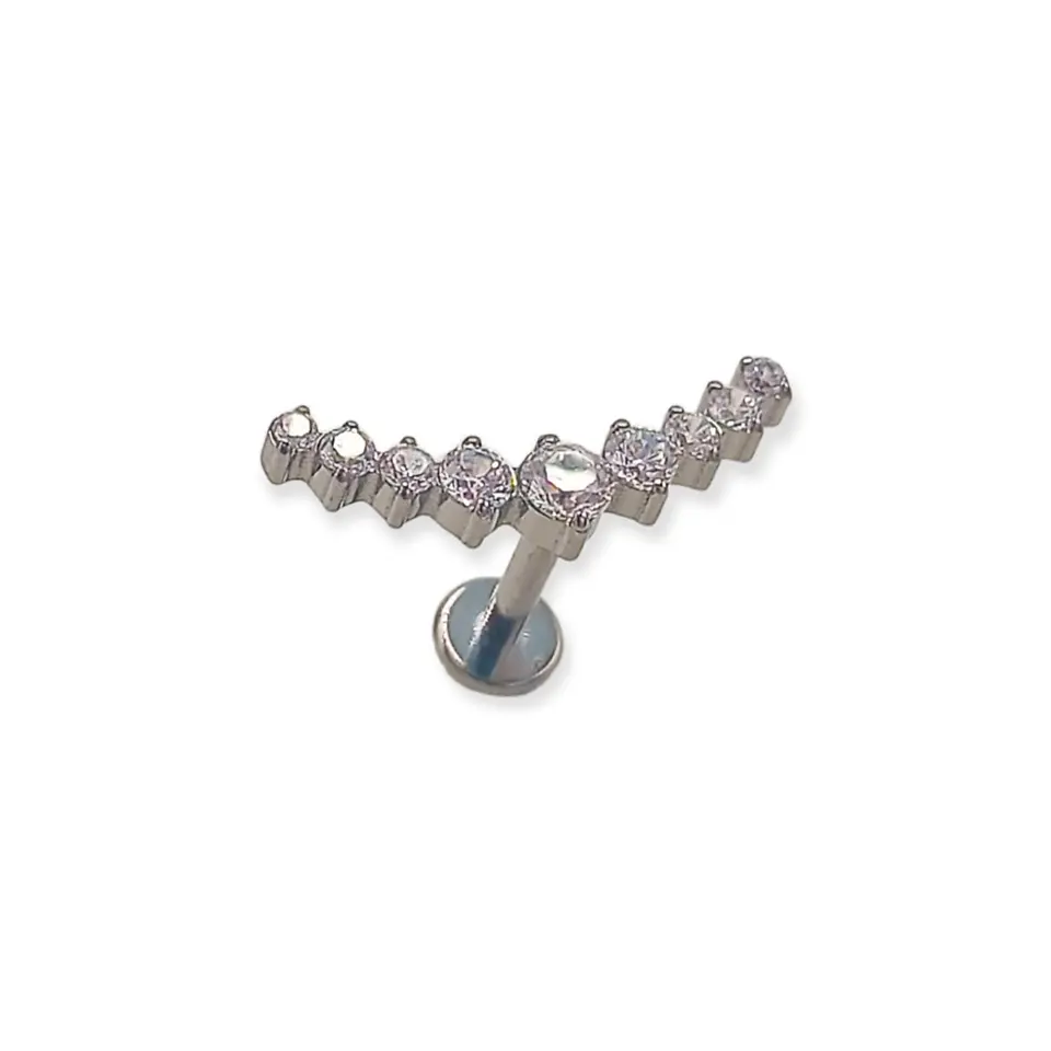 Piercing Labret Lucilla Astm F136 Titanio Zirconia 6mm 8