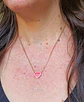 Colgante Corazón Rojo Hipoalergénico Chapado En Oro 18k - Miniatura 5