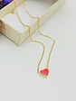 Colgante Corazón Rojo Hipoalergénico Chapado En Oro 18k - Miniatura 6