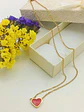 Colgante Corazón Rojo Hipoalergénico Chapado En Oro 18k - Miniatura 8