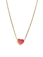 Colgante Corazón Rojo Hipoalergénico Chapado En Oro 18k - Miniatura 7