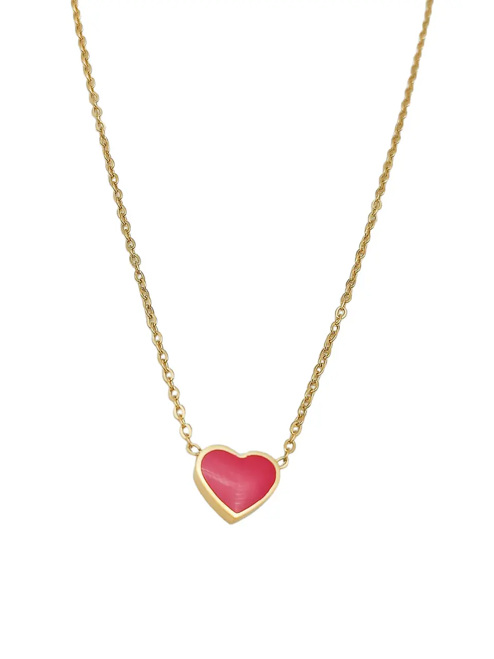 Colgante Corazón Rojo Hipoalergénico Chapado En Oro 18k 7