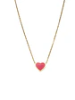 Colgante Corazón Rojo Hipoalergénico Chapado En Oro 18k - Miniatura 1