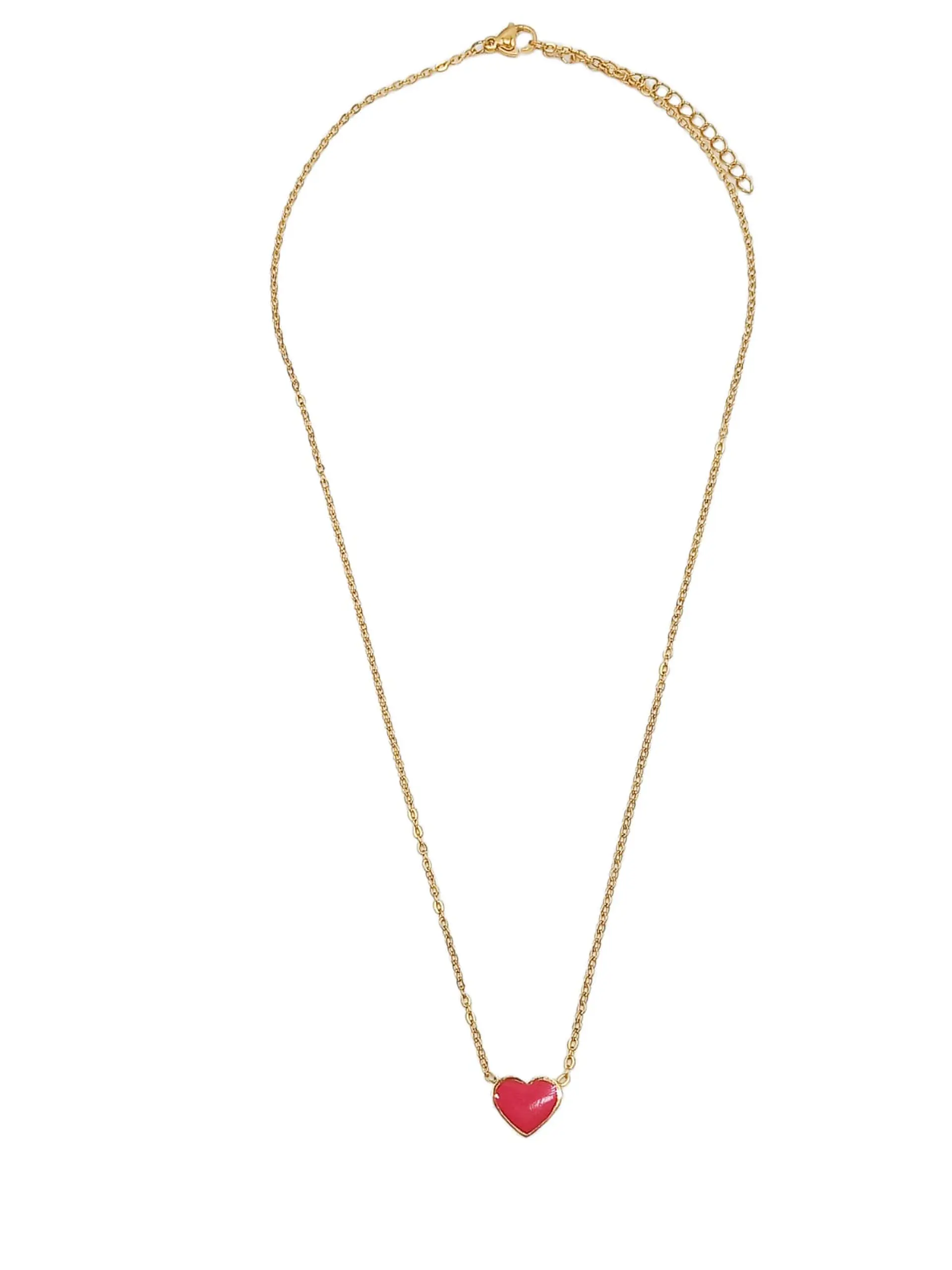 Colgante Corazón Rojo Hipoalergénico Chapado En Oro 18k 4