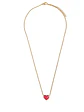 Colgante Corazón Rojo Hipoalergénico Chapado En Oro 18k - Miniatura 4