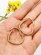 Aros Argollas Basicas Hoop Corazón Chapadas En Oro 18k - Miniatura 4