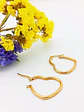 Aros Argollas Basicas Hoop Corazón Chapadas En Oro 18k - Miniatura 5