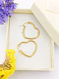 Aros Argollas Basicas Hoop Corazón Chapadas En Oro 18k - Miniatura 2