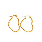 Aros Argollas Basicas Hoop Corazón Chapadas En Oro 18k 1