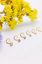 Set 6 Piercing Cesta Nostril Punto Luz Tipo S Chapados En Oro 18k - Miniatura 3