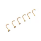 Set 6 Piercing Cesta Nostril Punto Luz Tipo S Chapados En Oro 18k - Miniatura 4
