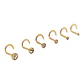 Set 6 Piercing Cesta Nostril Punto Luz Tipo S Chapados En Oro 18k - Miniatura 6