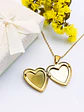 Relicario Corazon Nacar Cadena Guardafoto Chapado En Oro 18k - Miniatura 7