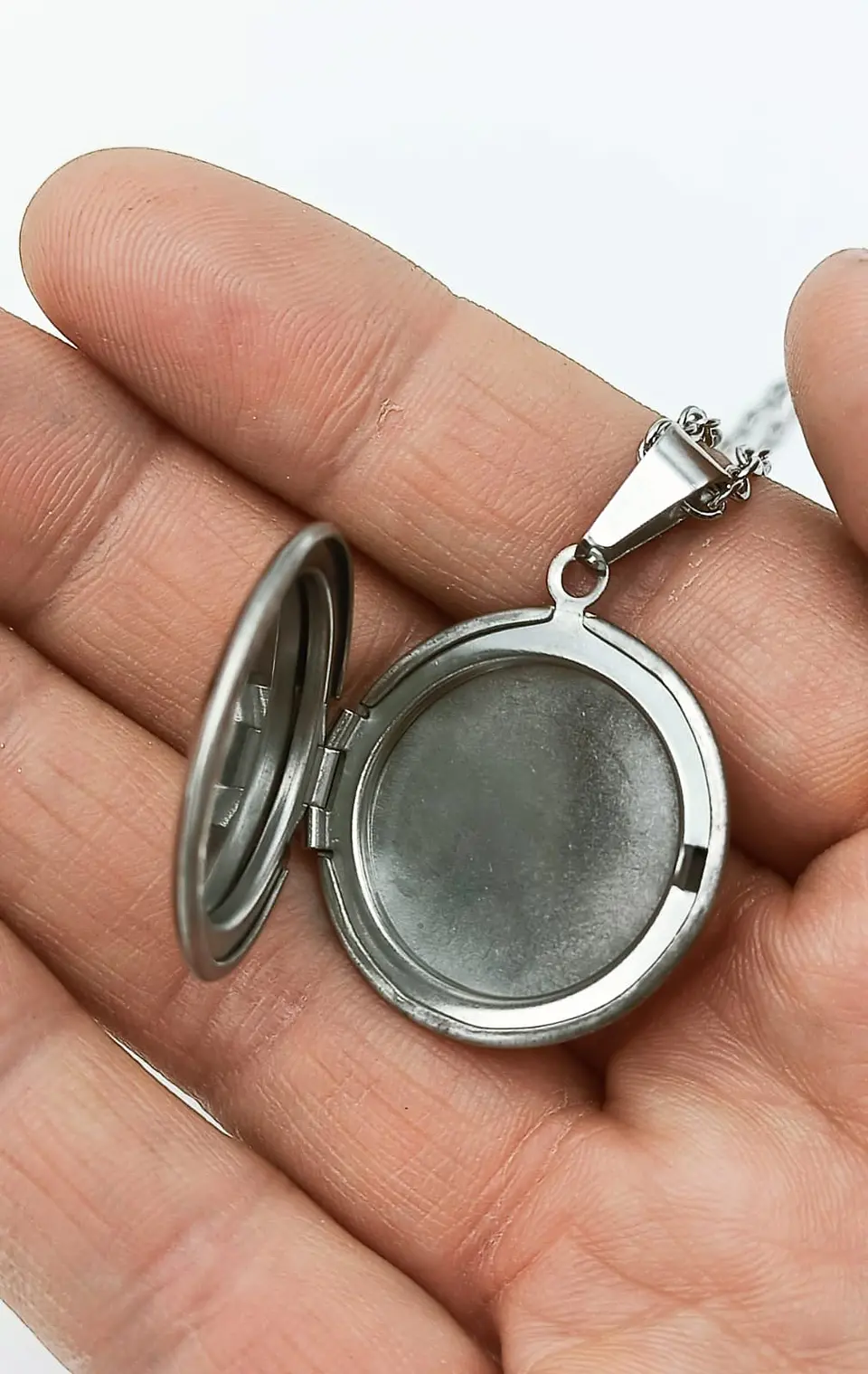Cadena Colgante Relicario Guardapelo Liso 4