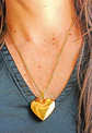 Cadena relicario corazón liso chapado en oro 18 kl - Miniatura 6