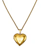 Cadena relicario corazón liso chapado en oro 18 kl - Miniatura 1