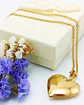 Cadena relicario corazón liso chapado en oro 18 kl - Miniatura 5