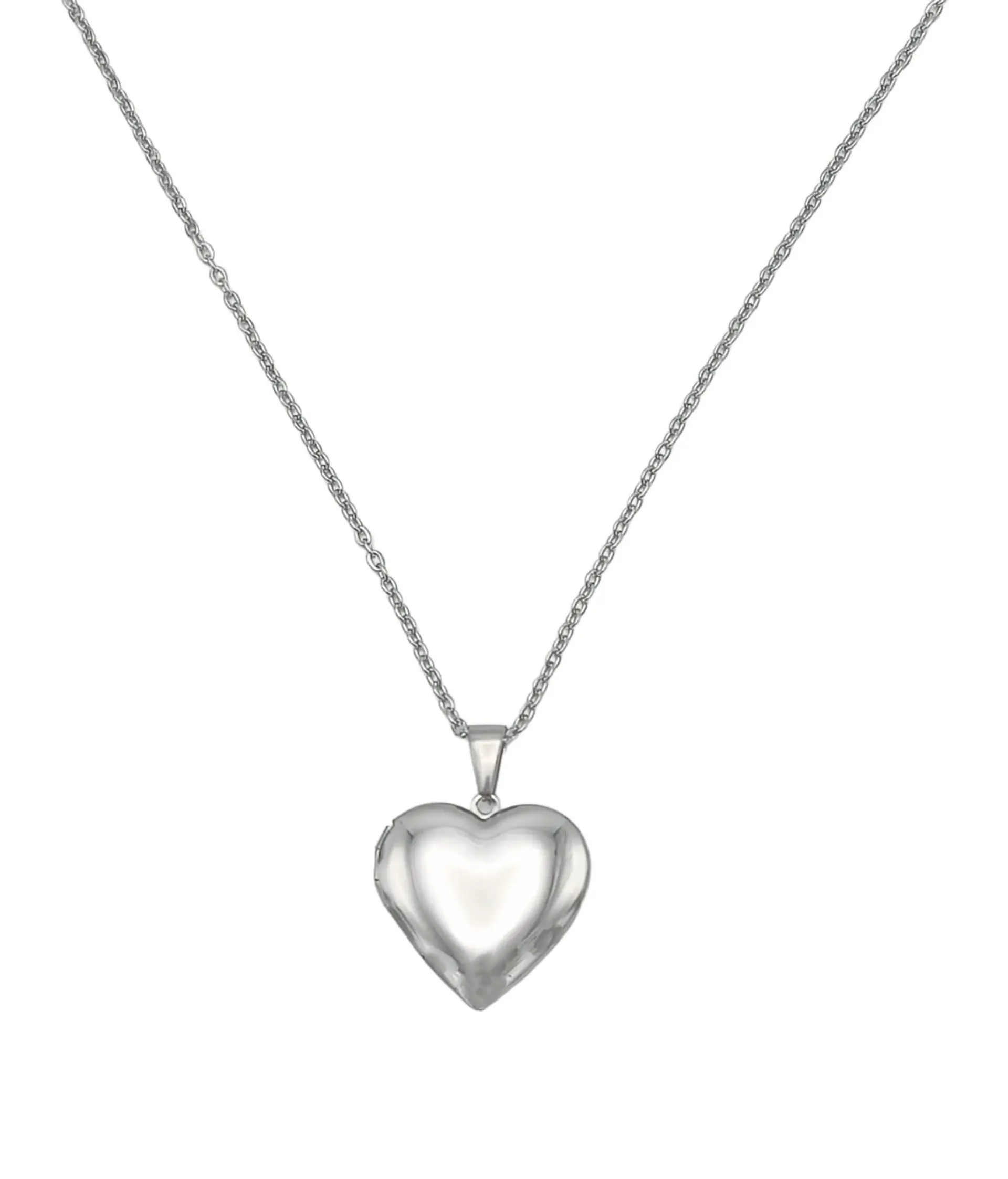 Cadena con dije Relicario corazon liso hipoalergenico  1