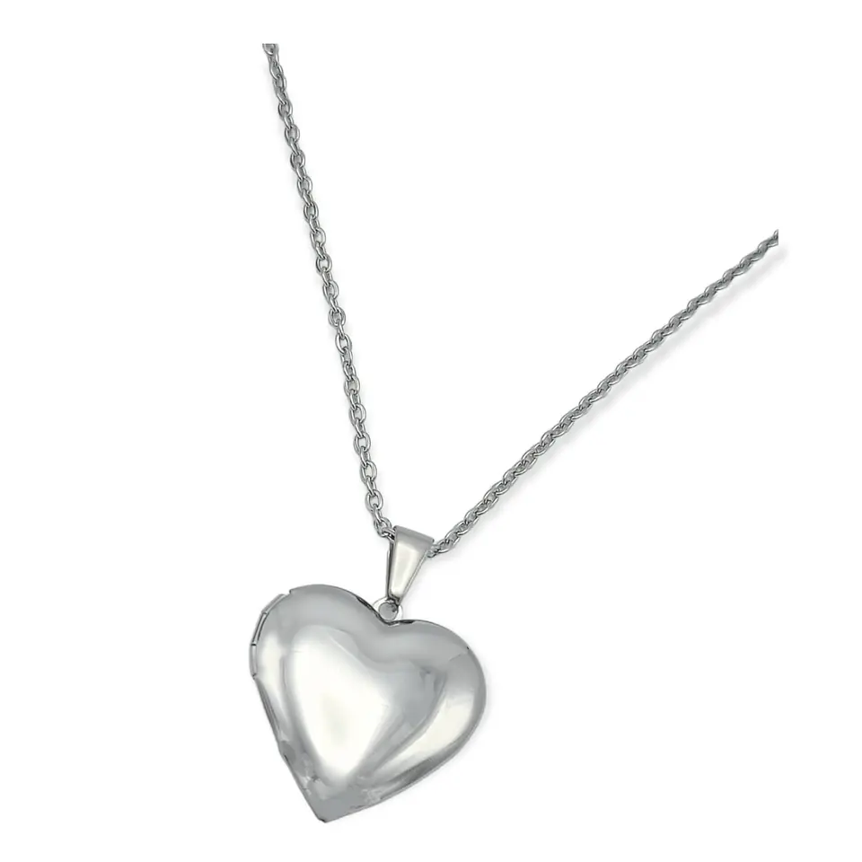 Cadena con dije Relicario corazon liso hipoalergenico  6