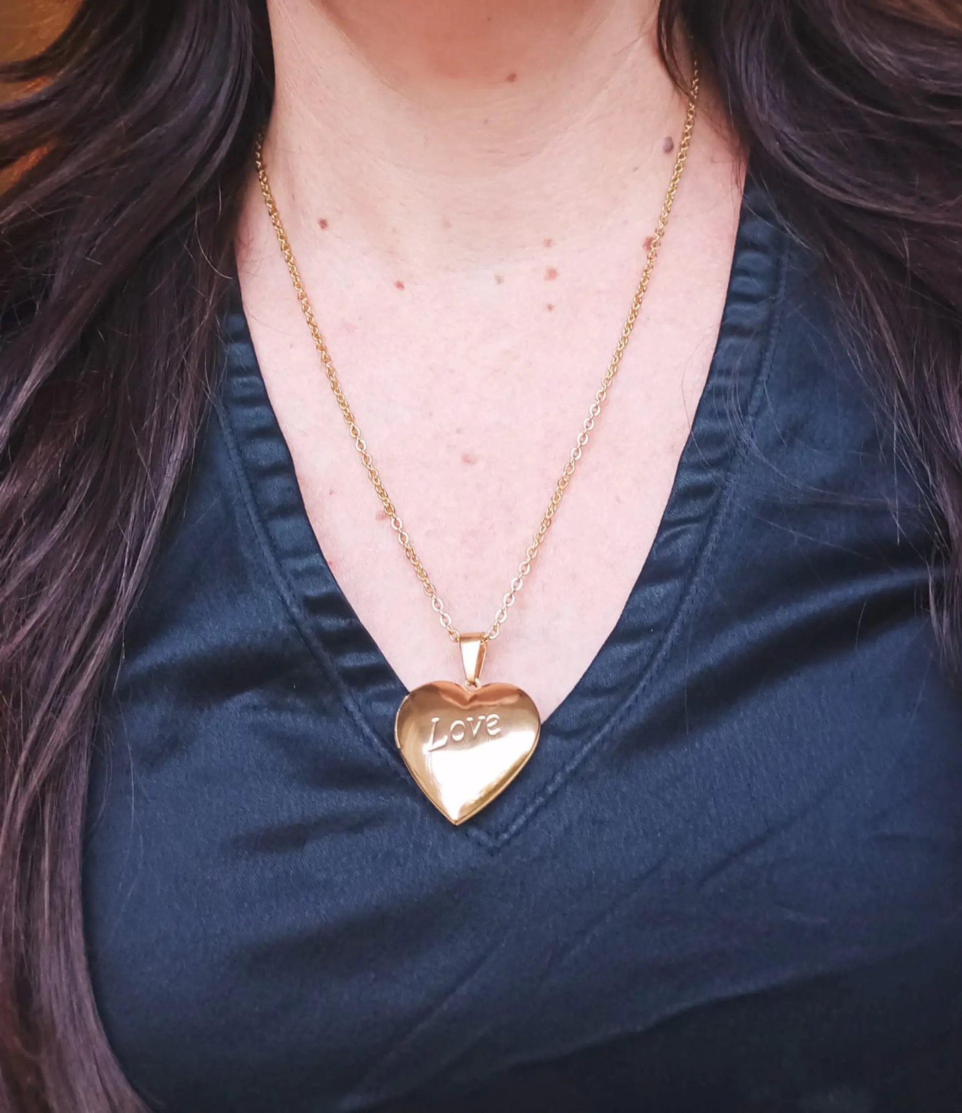 Camafeo Relicario con forma de Corazón Love/Amor  Guardafoto Guardapelo  4