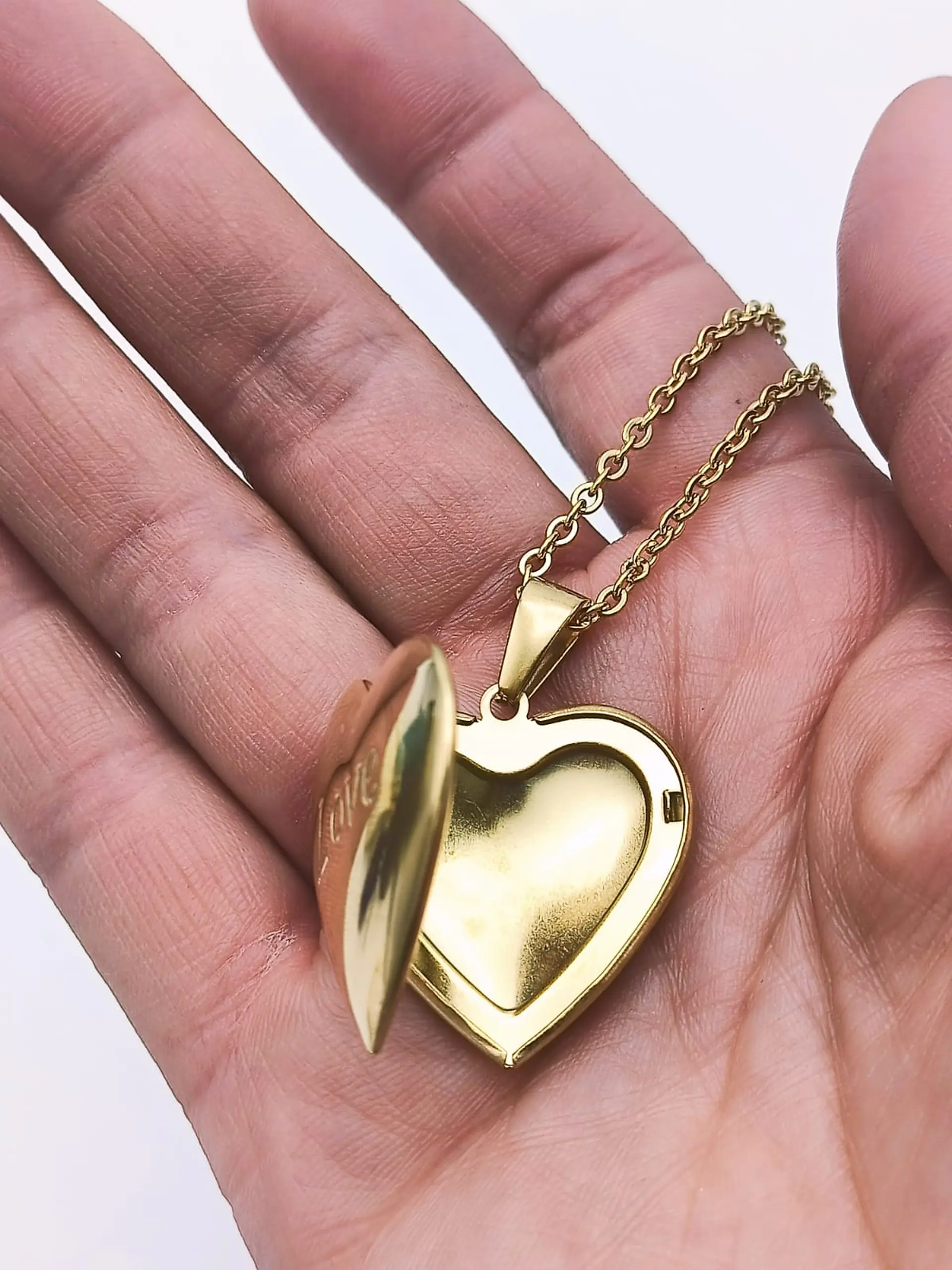 Camafeo Relicario con forma de Corazón Love/Amor  Guardafoto Guardapelo  5