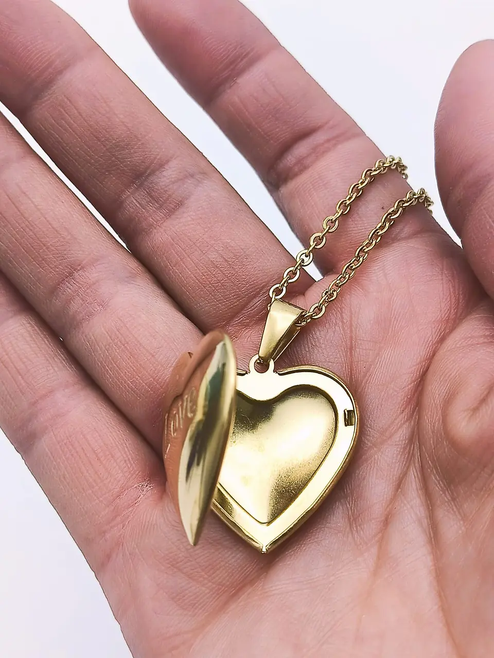 Camafeo Relicario con forma de Corazón Love/Amor  Guardafoto Guardapelo  5