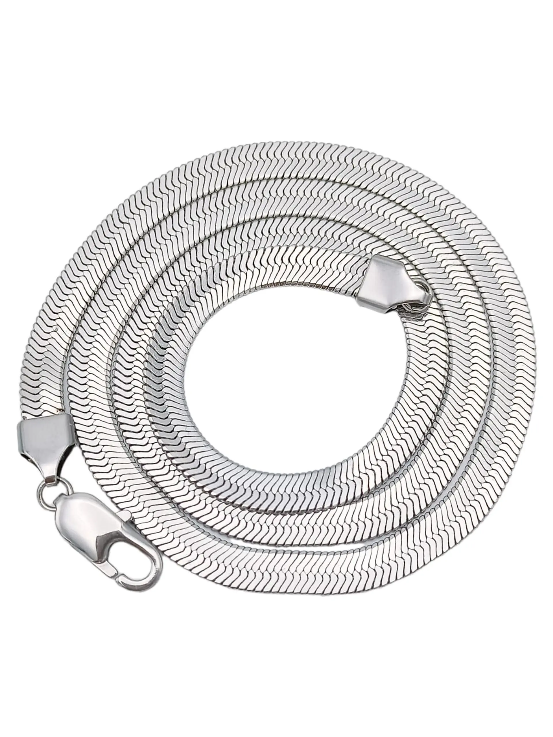 Colgante Cadena Tejido Serpiente Plateado Hipoalergénico 1