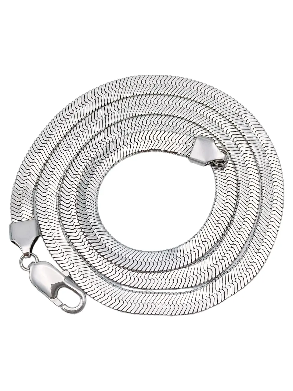 Colgante Cadena Tejido Serpiente Plateado Hipoalergénico 1