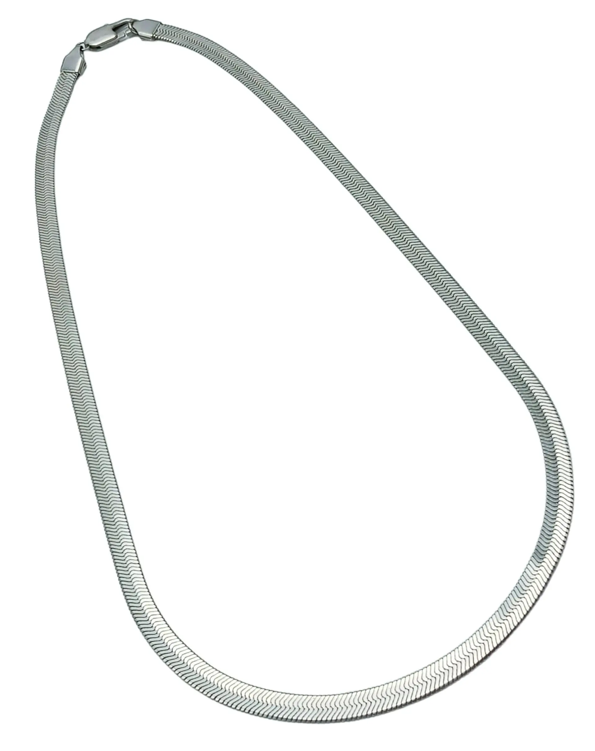 Colgante Cadena Tejido Serpiente Plateado Hipoalergénico 7
