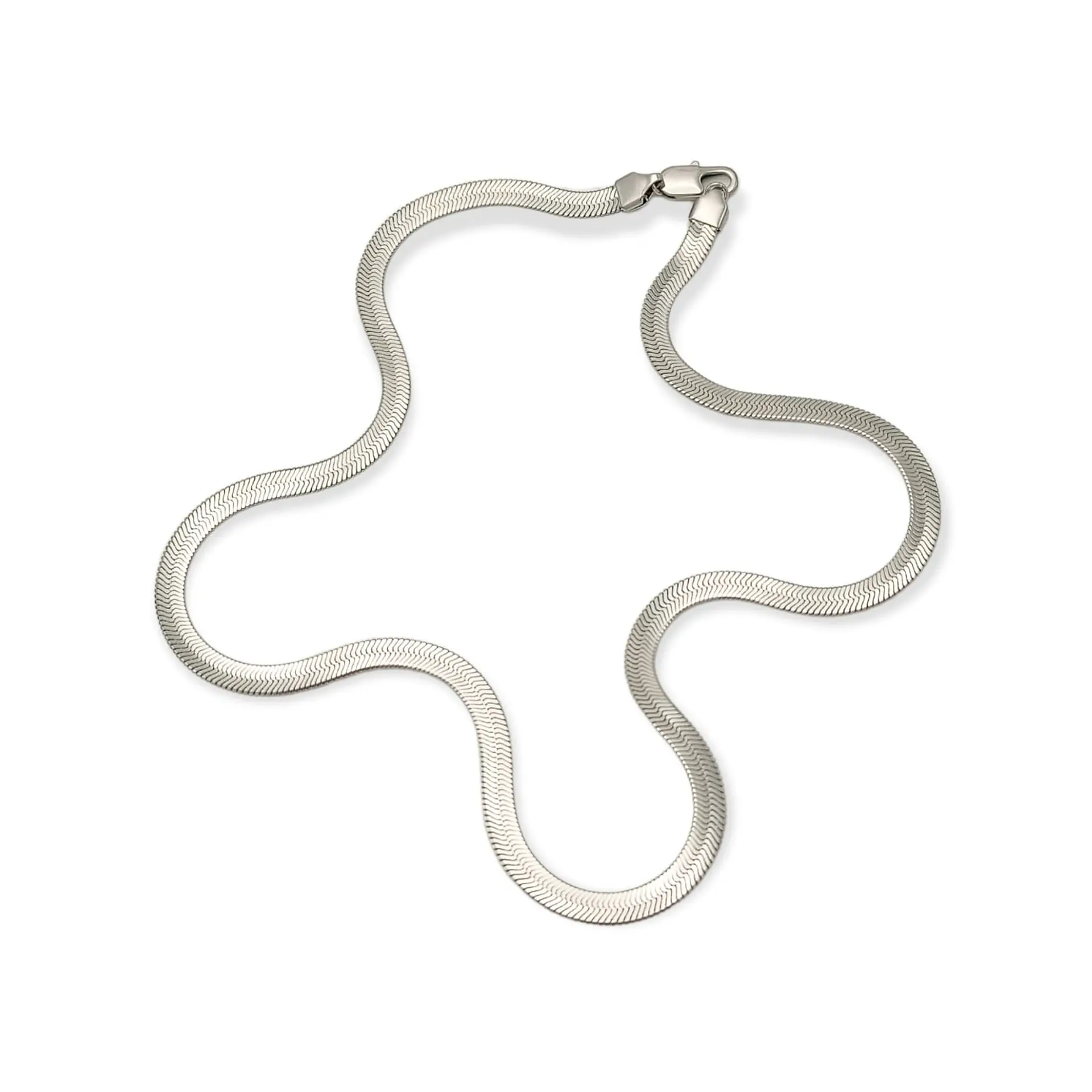 Colgante Cadena Tejido Serpiente Plateado Hipoalergénico 8