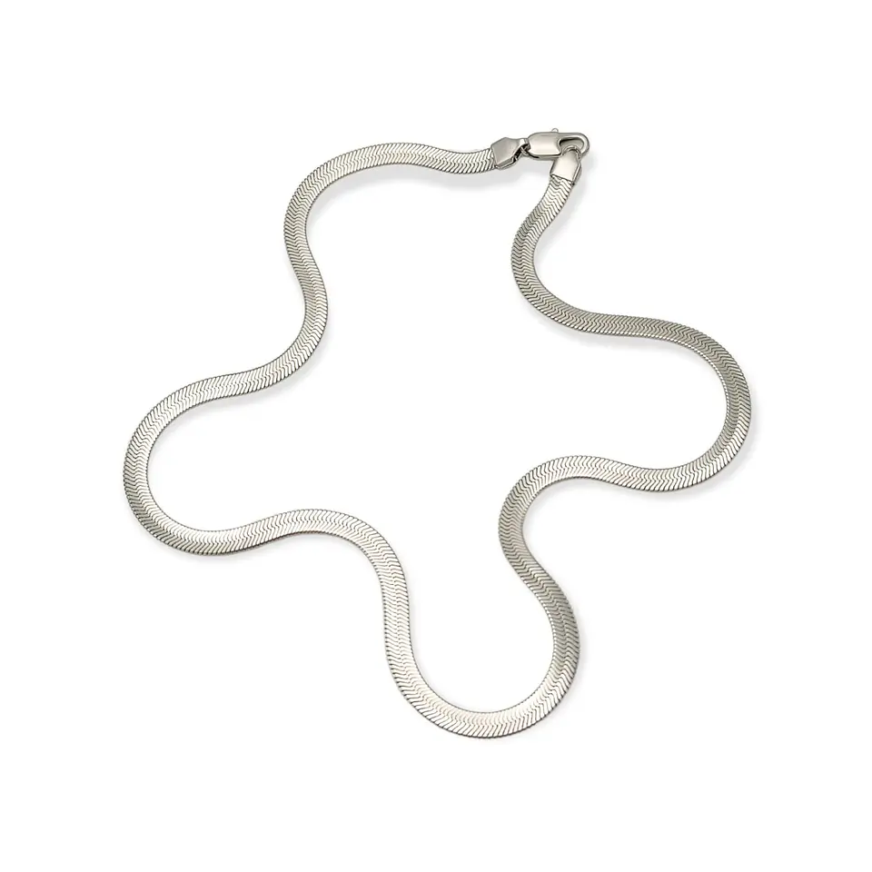 Colgante Cadena Tejido Serpiente Plateado Hipoalergénico 8