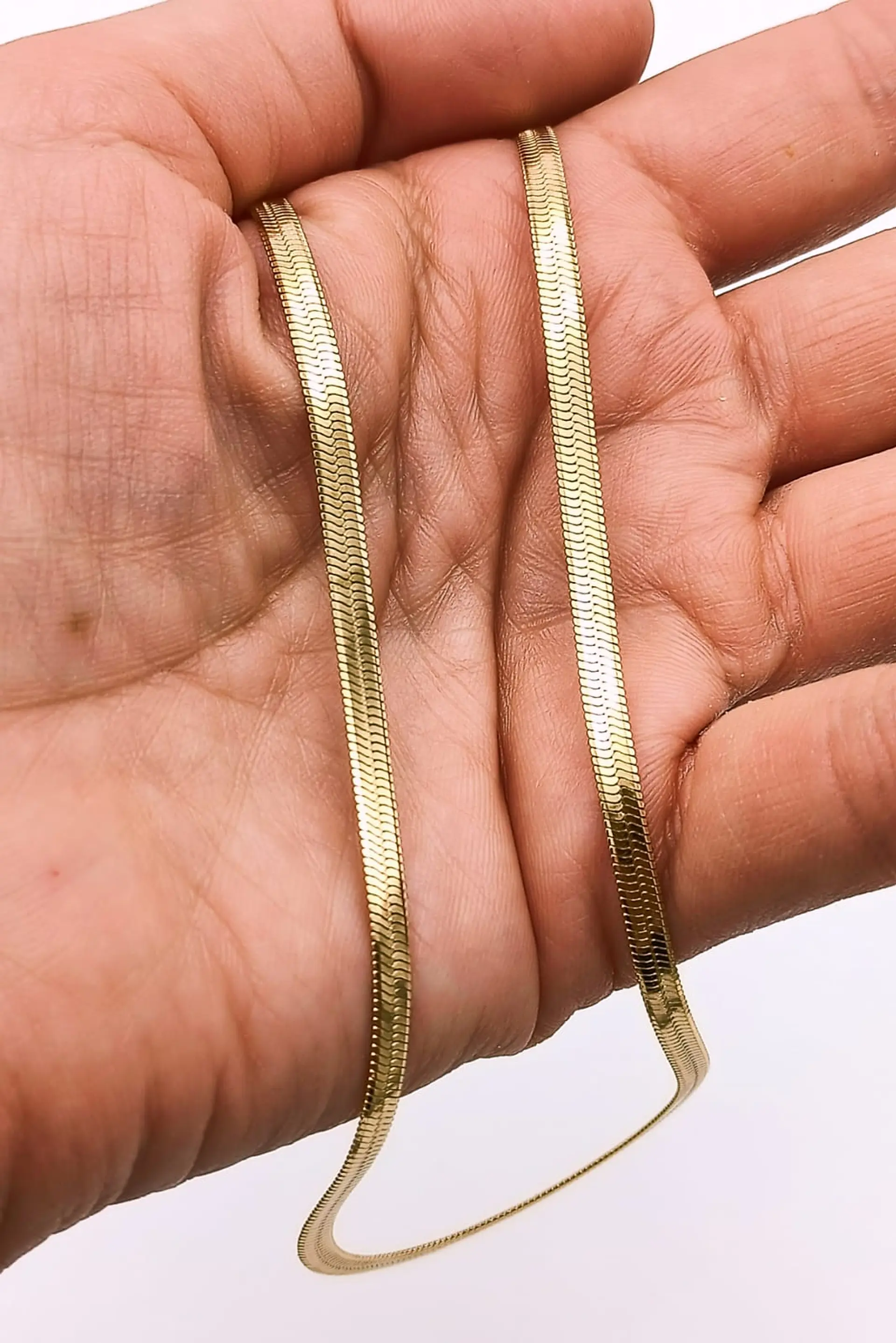 Colgante Cadena Tejido Serpiente 3mm Chapado En Oro 18kl 4