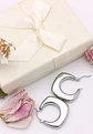 Argollas Chunky Hoop Rombo Plateadas Hipoalergenicas  - Miniatura 2