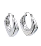 Argollas Chunky Hoop Rombo Plateadas Hipoalergenicas  - Miniatura 1