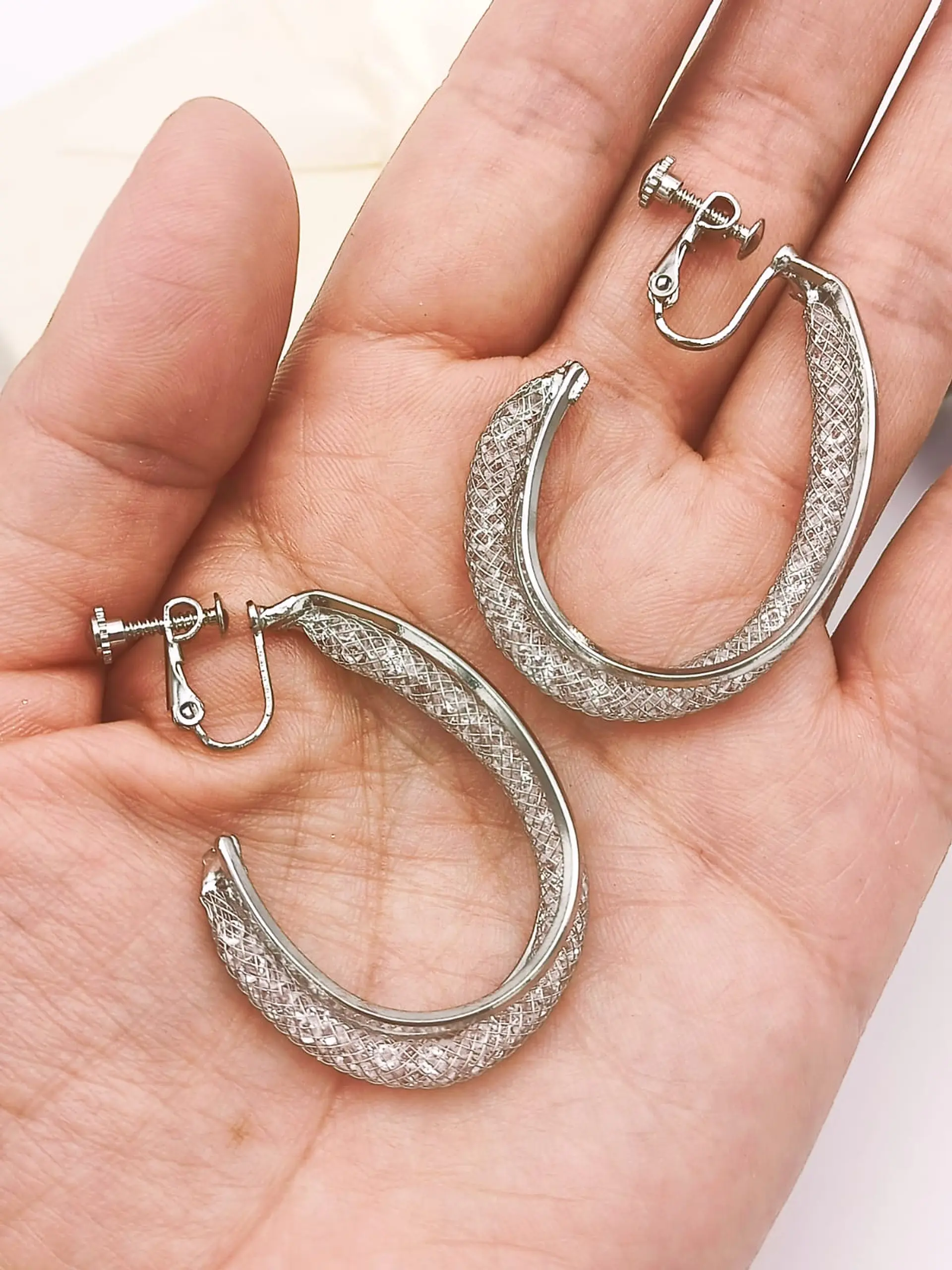 Argollas largas Sin Perforación Plateadas earcuff 4