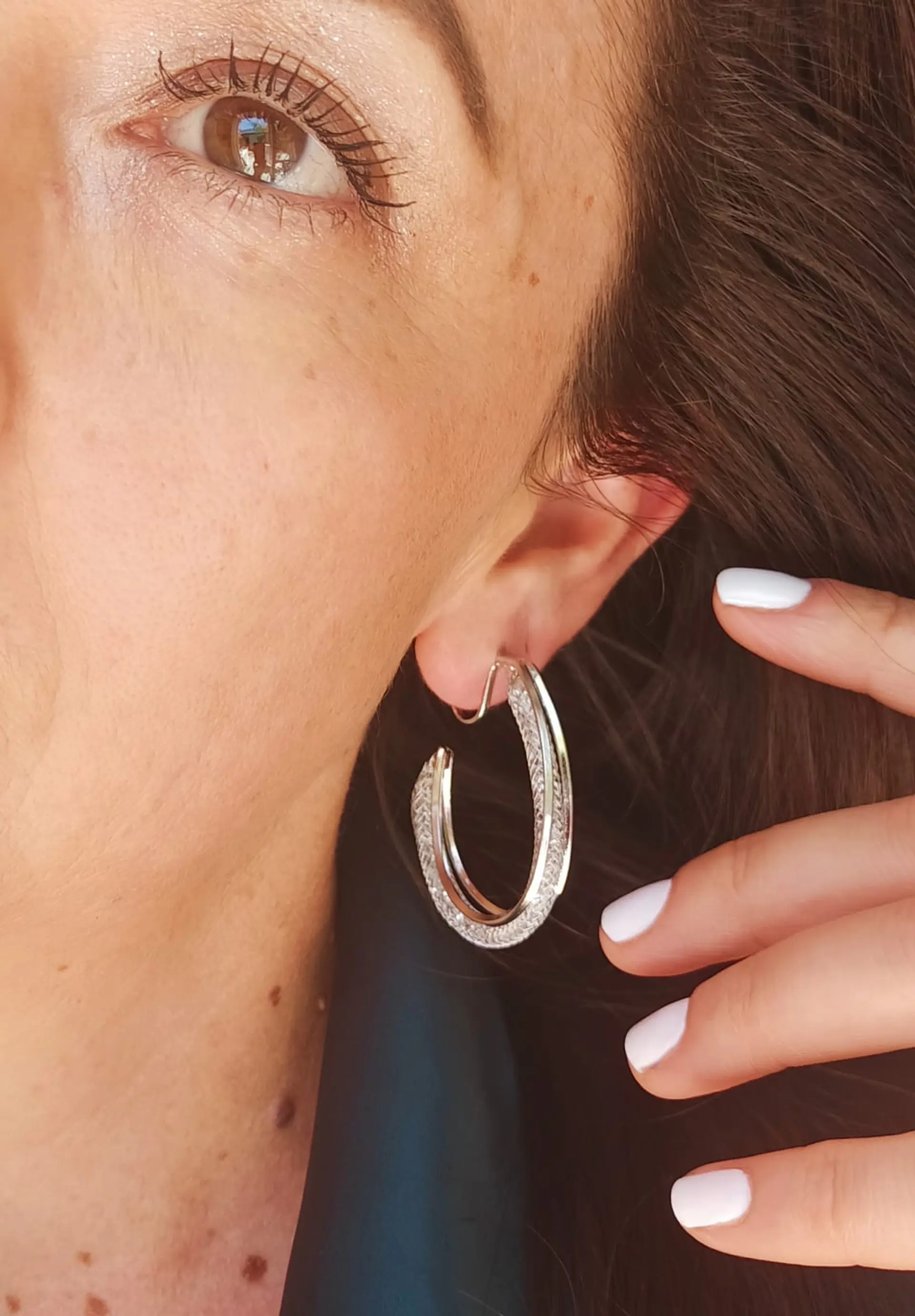 Argollas largas Sin Perforación Plateadas earcuff 5