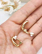 Aros A Presión Gota Espejo bañada en oro 14kl Sin Perforación Earcuff - Miniatura 4
