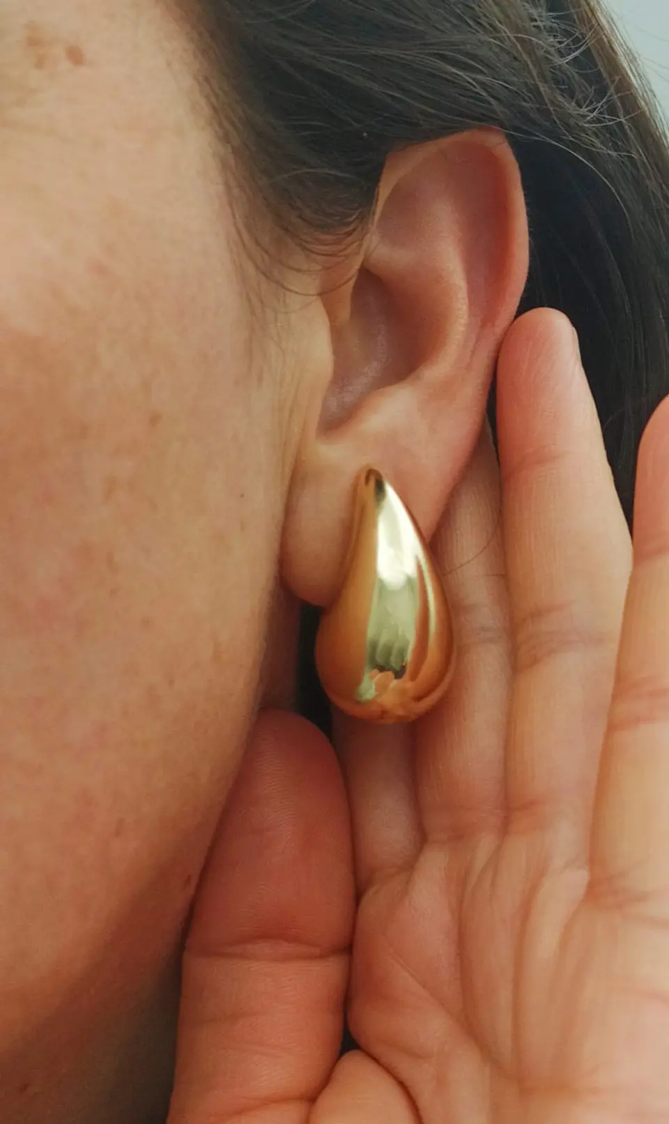 Aros Gota Viral Chapado En Oro 18k Earcuff Sin Perforación 6