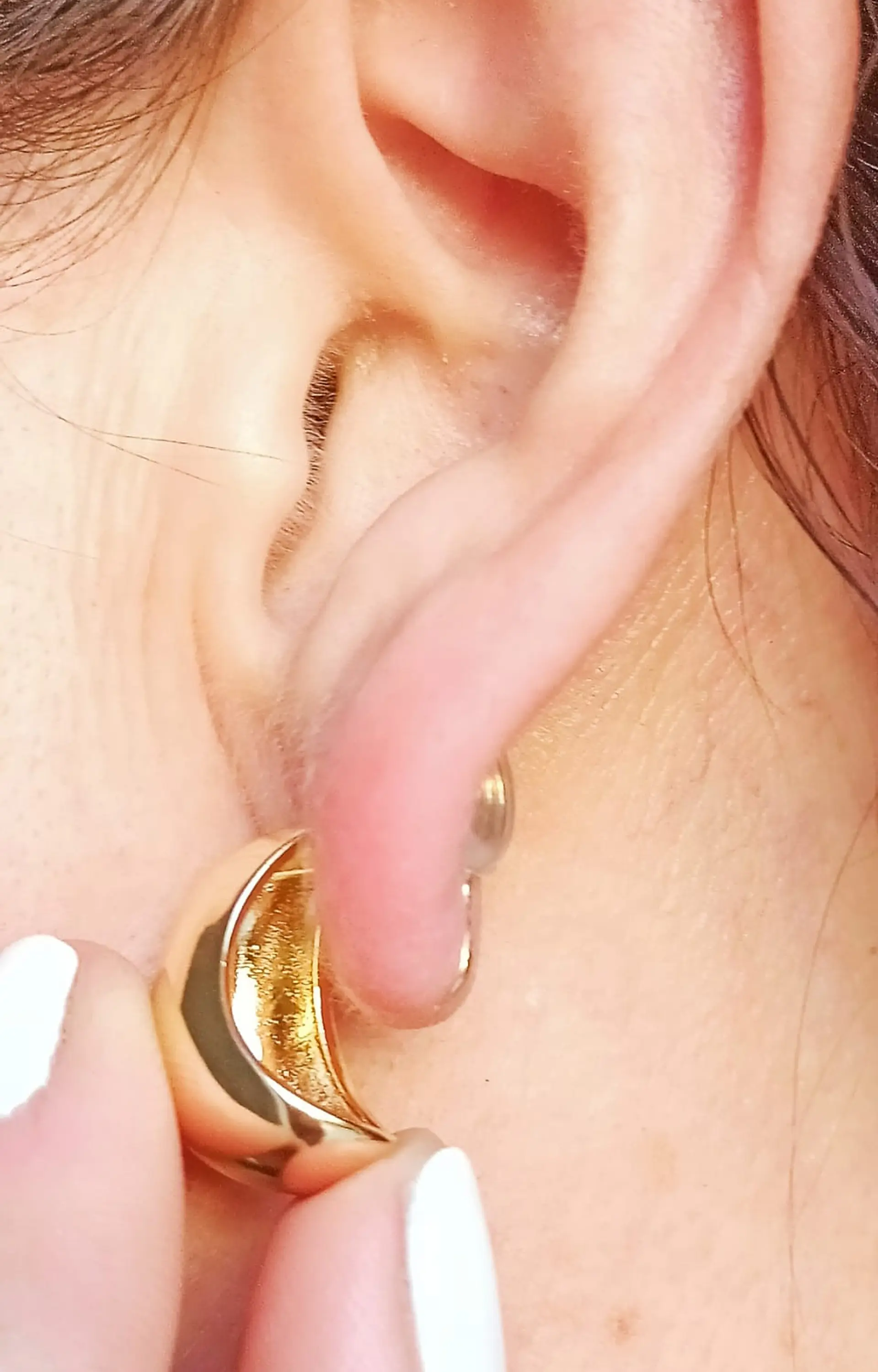 Aros Gota Huggies Chapado En Oro 18k Earcuff Sin Perforacion 4