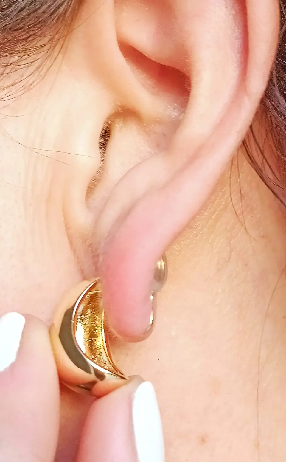Aros Gota Huggies Chapado En Oro 18k Earcuff Sin Perforacion 4
