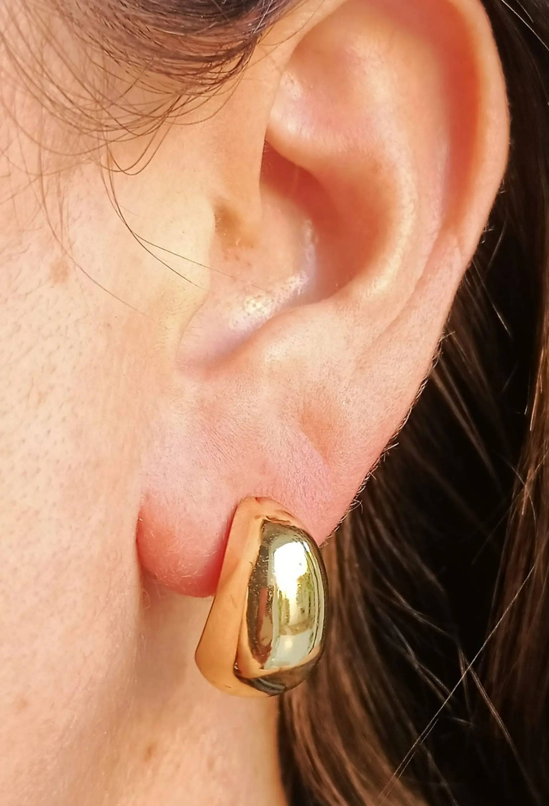 Aros Gota Huggies Chapado En Oro 18k Earcuff Sin Perforacion 3