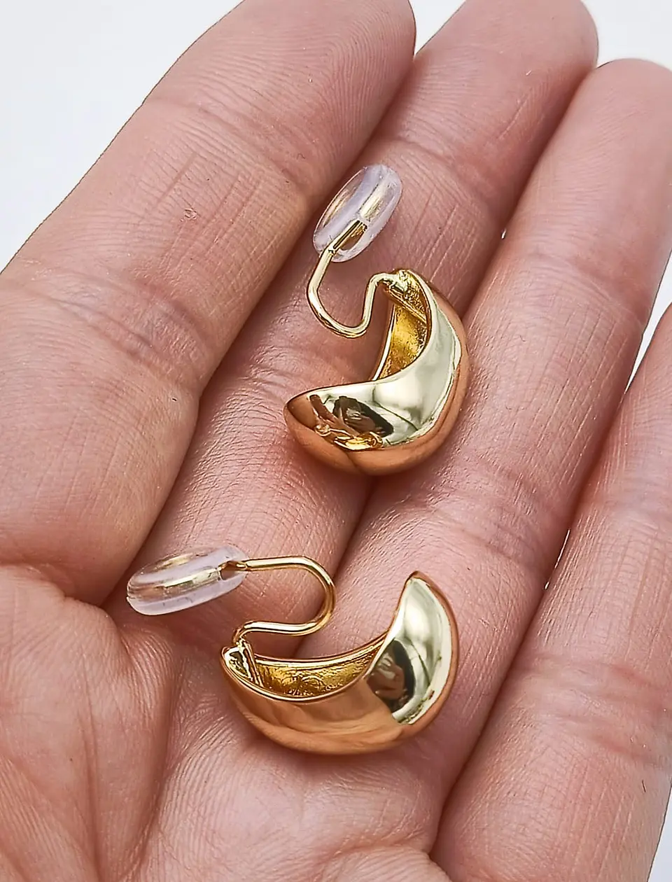 Aros Gota Huggies Chapado En Oro 18k Earcuff Sin Perforacion 5