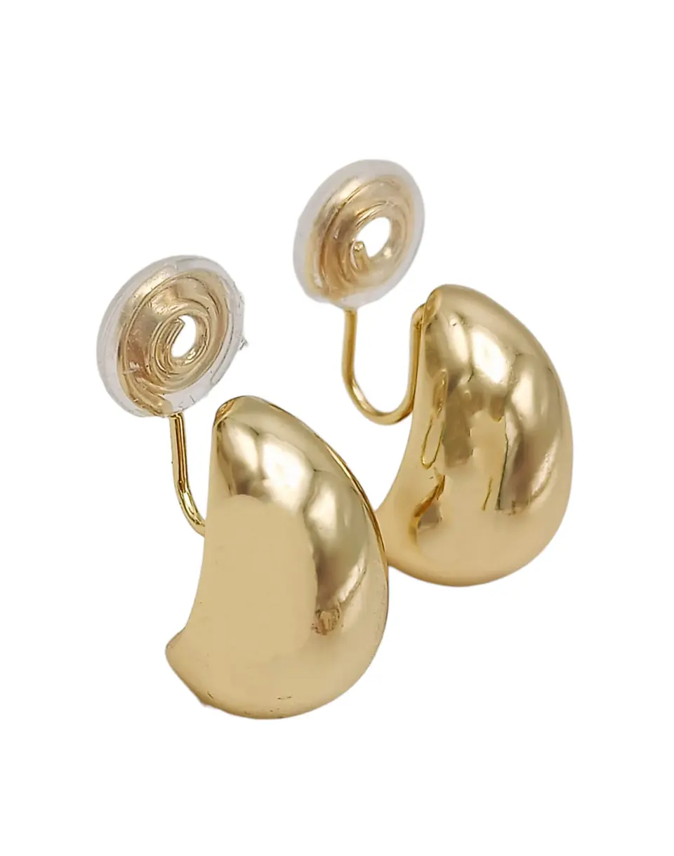 Aros Gota Huggies Chapado En Oro 18k Earcuff Sin Perforacion 1