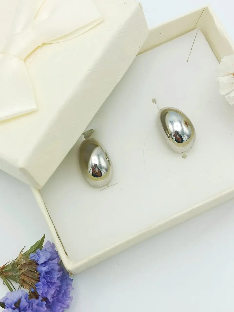 Aros Gota Huggies Chapado En Plata Earcuff Sin Perforación 2