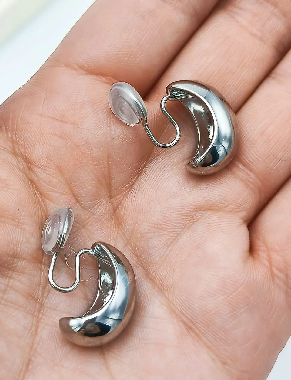 Aros Gota Huggies Chapado En Plata Earcuff Sin Perforación 4