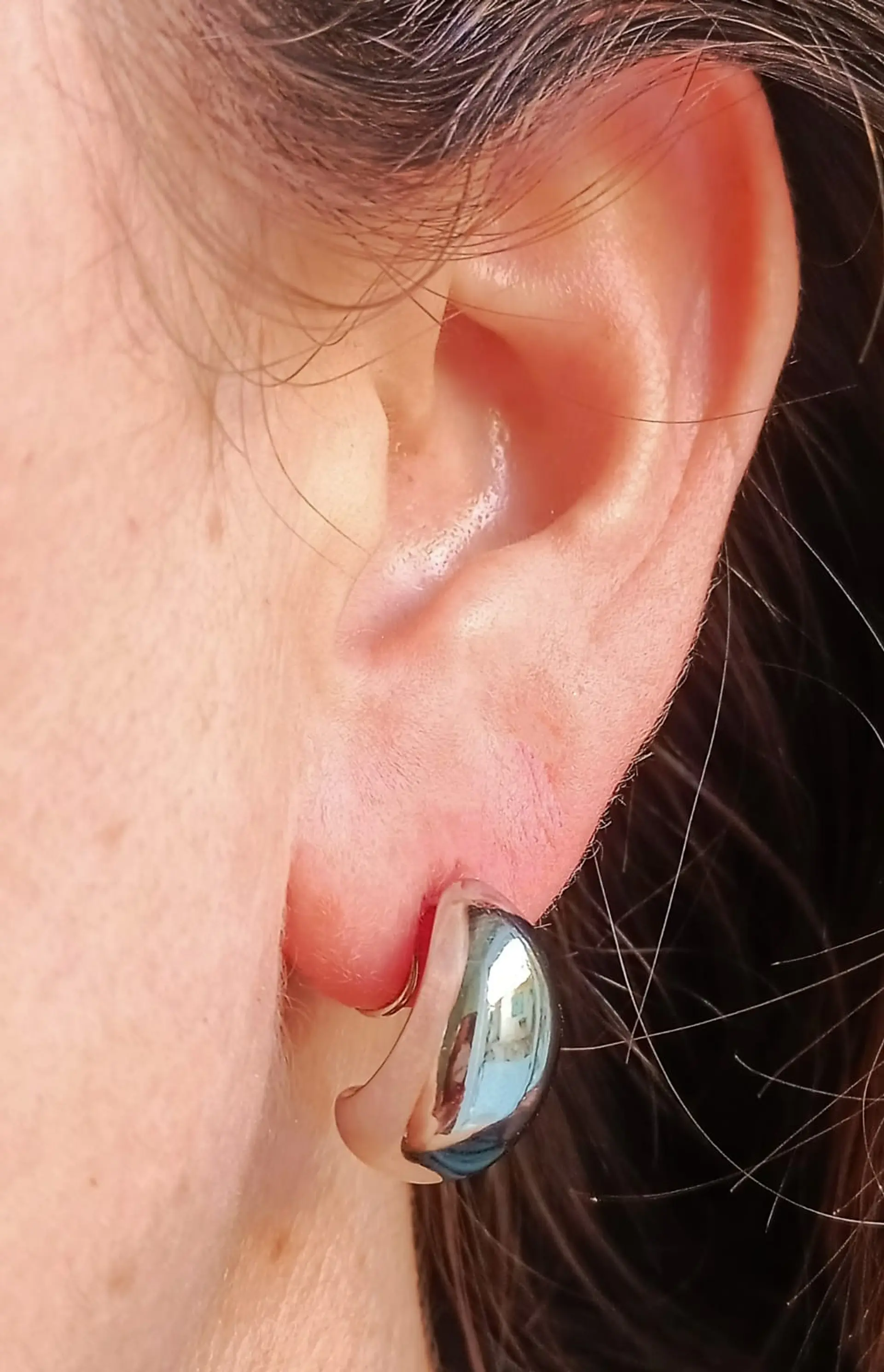 Aros Gota Huggies Chapado En Plata Earcuff Sin Perforación 3